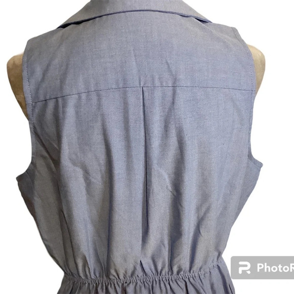 Venus dress size 16 chambray blue sleeveless elastic waist surplice top causal - Picture 4 of 8